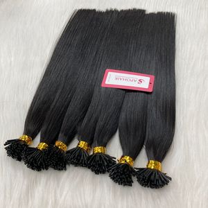 Extensiones de cabello humano Remy de alta calidad 100%, el mejor precio para todas las texturas, estilo de onda recta sedosa negra Natural - Product Image 1