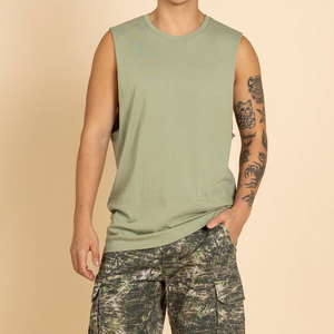 เสื้อกล้ามโพลีเอสเตอร์ผสมอีลาสเทน ระบายอากาศได้ดี สำหรับผู้ชาย สไตล์วินเทจ ถักแบบเรียบ ไม่มีโลโก้ ทรงหลวม ใส่สบายช่วงฤดูร้อน แขนเสื้อทรงหลวม - Product Image 5
