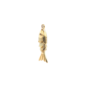 จี้รูปตาปลาประดับเพชรคิวบิกเซอร์โคเนียสีส้ม ทำจากทองเหลืองชุบทอง 18K สำหรับทำสร้อยคอและเครื่องประดับ - Product Image 3