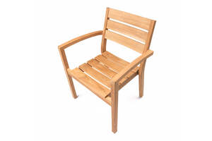 Silla de Comedor Oasis Moderna de Teca con Diseño Apilable - Product Image 4