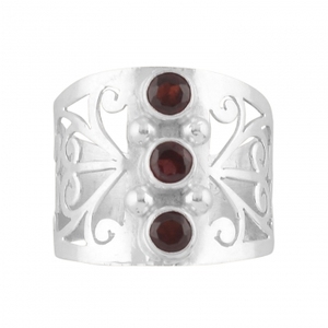 Red Garnet Gemstone Fine Jewelry <b>Finger</b> <b>Ring</b> Women Wholesale Indian Jewelry Eternity Sterling Silver Bezel Setting Cluster <b>Rings</b> - Product Image 2