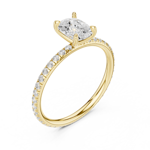 Classic Women's 14K Yellow Gold 1.00 CT <b>Cushion</b> Cut Engagement Ring IGI Certified Lab Grown Diamond Anniversary Wedding - Product Image 3