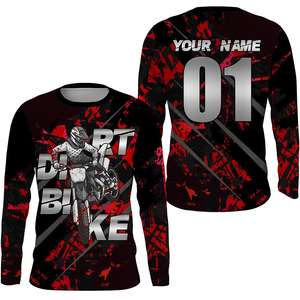 Camiseta de Motocross Personalizada Rosa y Negra, Camiseta de Carreras de Motocross con Nombre y Número Personalizados, Jersey Sublimado de Manga Larga para MX Enduro MTB - Product Image 5