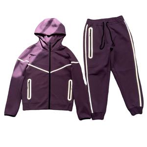 Customized Casual Wear Men Regular Fit Hooded Solid Tracksuit Drawstring Sports Set 100% Quality Warm Winter <b>Jogging</b> Breathable - Product Image 2