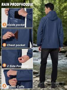 Veste coupe-vent unisexe, durable, imperméable et coupe-vent, vêtement d'extérieur léger pour les sports de plein air et les voyages - Product Image 3