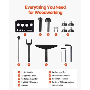 Tornio da banco per legno da 1 HP con velocità variabile 0-3800 RPM, motore DC brushless, banco da lavoro 12 x 18 - Product Image 6