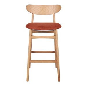 Modern Teak Wood Bar Chair High <b>Stool</b> for Kitchen Island Cafe Restaurant Furniture Durable Solid Wood Wholesale Supplier - Product Image 2