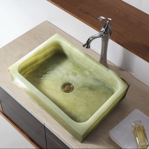 Afghan Green Onyx Modern Rectangle Shaped Luxury Bathroom Sink <b>Basin</b> for Wall Cladding & Kitchen Use Wholesale Supplier Exporter - Product Image 1