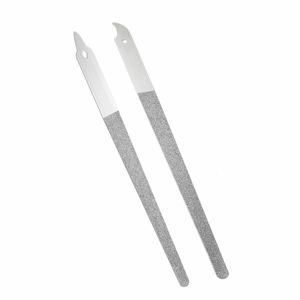 2 limes à ongles pour pédicure, double face, en acier inoxydable, motif diamant, pointe incurvée et affûtée, pour ongles des pieds, fines, durables, 7,9 pouces, nouveau design - Product Image 1