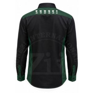 เสื้อเชิ้ตแขนยาวสำหรับงานเชื่อม สีดำ-เขียว สำหรับผู้ชาย เสื้อผ้าป้องกันสำหรับโรงงาน/เวิร์คช็อป ทรงปกติ ป้องกันไฟฟ้าสถิต พร้อมหน้ากากป้องกันฝุ่น - Product Image 2