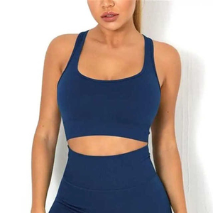 Ensemble 2 pièces soutien-gorge et short de yoga pour femme – Entraînement de résistance, gym, séchage rapide, haute élasticité, sans coutures, grandes tailles - Product Image 6