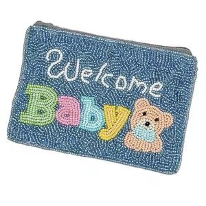 Monedero de cuentas hecho a mano SANTA BABY, divertido y elegante mini monedero para monedas, tarjetas y artículos esenciales, regalo perfecto para amantes de los monederos de cuentas. - Product Image 5