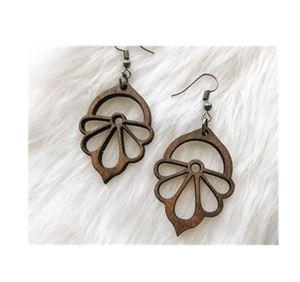 Pendientes de Madera de Alta Calidad al por Mayor, Joyería de Moda, Diseño Creativo, Estilo Clásico Adorable, Precio de Fábrica - Product Image 6