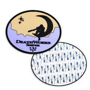 Death Works Sniper 3D Embossed Rubber Patch Round Stick-On Badge <b>Purple</b> Black Moon Design - Product Image 1