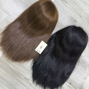 Pelucas de Cabello Humano Vietnamita Virgen Liso sin Pegamento de Alta Calidad, Balayage, para Mujer Negra, Pelucas Marrón/Negras - Product Image 4