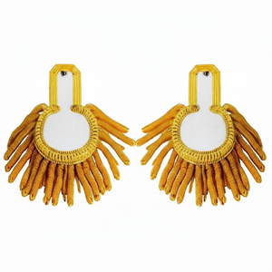 แผ่นประดับไหล่ทองคำคุณภาพพรีเมียมพร้อมพู่ห้อยประดับ งานฝีมือสำหรับพิธีการและเครื่องแบบ - Product Image 1