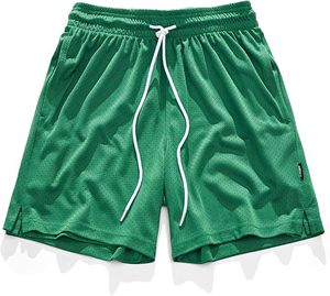 CALUP INDUSTRIES - Shorts de sport en mesh pour hommes, shorts de basketball athlétiques, shorts de gym à double couche avec poche et cordon de serrage - Product Image 1