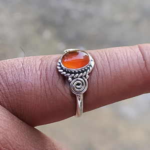 Carnelian Gemstone Midi <b>Ring</b> 925 Silver Handmade <b>Statement</b> <b>Ring</b> for Her Christmas Birthday Anniversary Gift <b>Ring</b> For Her - Product Image 3