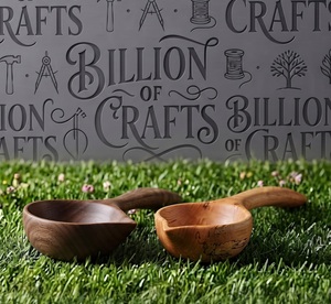 Cuillère en bois naturel, cuillère en bois massif faite à la main, ustensile de cuisine pour la cuisson, la pâtisserie, le service et la préparation des aliments - Product Image 2