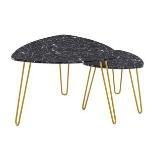 Juego de Mesas de Centro Metálicas Plegables y Encajables para una Configuración Moderna y Eficiente del Espacio en la Sala de Estar - Product Image 3