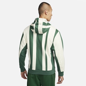 Sudadera con Capucha a Rayas para Hombre de Alta Calidad, Verde y Blanco, Corte Regular Informal, con Bolsillo, Felpa Francesa de Algodón, para Otoño - Product Image 6