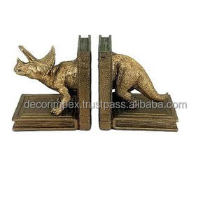 Soporte para libros de estilo rural americano con diseño de cabeza de ciervo único Sujetalibros de resina Libros de metal decorativos - Product Image 4