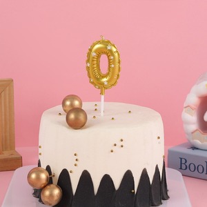 TOOWIN Decoraciones para Pastel de Cumpleaños y Día de San Valentín, Globo Dorado, Vela con Número para Primer Cumpleaños - Product Image 5