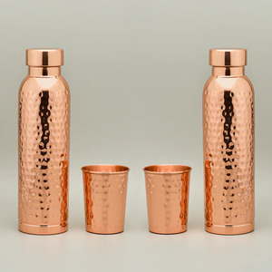 Custom Engraved Copper <b>Bottle</b> 1000ml Leak Proof Reusable Metal Water <b>Bottle</b> Supplier - Product Image 1