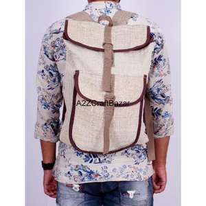 Sac à dos artisanal unisexe de taille moyenne en toile 100% coton, léger, vintage, 20L, avec fermeture à glissière et boucle, idéal pour la natation et le camping - Product Image 5
