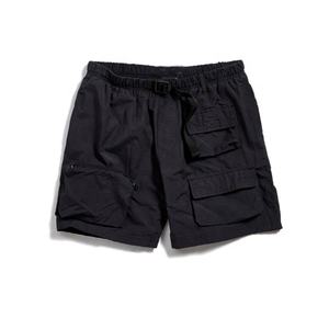 Logo personnalisé d'été décontracté taille élastique short cargo pantalon poches avant shorts pour hommes logo brodé noir - Product Image 1