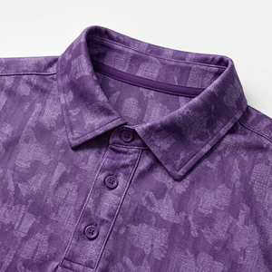 Polo de golf camouflage personnalisé en gros, manches courtes, vêtements de sport performants pour hommes, haut imprimé à col, logo OEM personnalisé - Product Image 2