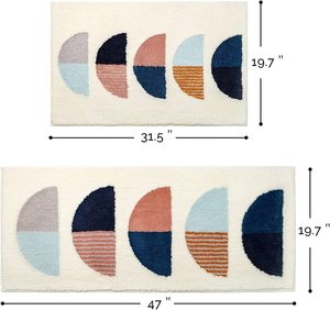 Tapis de bain rectangulaire moderne en microfibre avec motif à carreaux et dos antidérapant en caoutchouc pour sol de salle de bain - Product Image 5