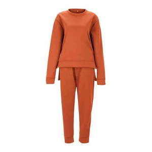Conjunto Deportivo Ligero y Transpirable para Hombre, Color Naranja Sólido, Sudadera con Cuello Redondo, Pantalones Largos con Cintura Elástica y Cordón Lateral - Product Image 3