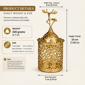 Quemador de incienso de metal con forma de reno dorado, incensario para Bakhoor y Oud, con diseño de torre recortada, para decoración navideña del hogar - Product Image 5
