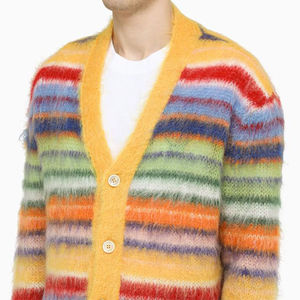 Suéter Cárdigan de Lana y Mohair para Hombre, Cómodo, con Cierre de Cremallera y Botones, Prenda de Punto Versátil para Oficina, con Logotipo, Otoño/Invierno - Product Image 4