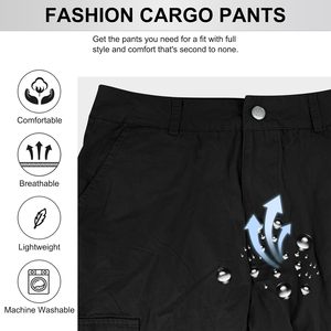 2025 femmes Cargo pantalon taille haute Baggy Y2K droite jambe large avec poches respirant Streetwear taille basse - Product Image 2