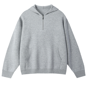 เสื้อพูลโอเวอร์โอเวอร์ไซส์แบบยูนิเซ็กซ์ คอกลม สีเทาล้วน ผ้าฝ้ายถัก สวมใส่สบาย มีกระเป๋า เหมาะสำหรับฤดูหนาว ผ้าไม่เป็นขุย น้ำหนัก 420 กรัม Fly Humble Sports - Product Image 5