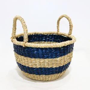 Paniers de rangement en osier à rayures noires faits à la main pour une décoration et une organisation élégantes - Product Image 1