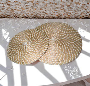 Reversible Classic Natural <b>Seagrass</b> <b>Placemats</b> Double Sided Woven Eco-Friendly Customizable Table Mats for Versatile Home - Product Image 1