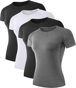 T-shirt de sport pour femmes, manches courtes, col en V, t-shirts de yoga, hauts à séchage rapide, pour la course à pied, le fitness, le Pilates - Product Image 6