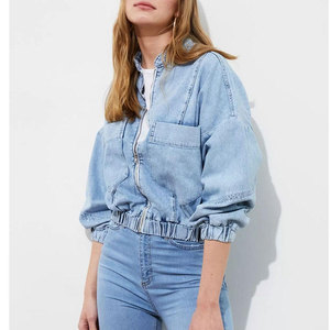 Oem Women's <b>Denim</b> Jean <b>Cropped</b> <b>Jacket</b> Women Casual Outwear Fall <b>Jacket</b> <b>Denim</b> Button Up Coat Oversize <b>Denim</b> <b>Jacket</b> For Ladies - Product Image 3