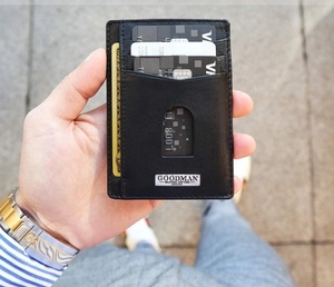 Wholesale High Quality Bank Card Holder Brown Genuine Leather <b>RFID</b> Blocking Card Holder Smallest <b>Men</b> Card <b>Wallet</b> - Product Image 5
