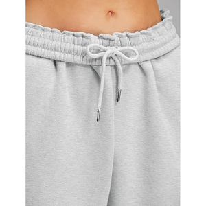 Conjunto de Sudadera de 2 Piezas para Mujer, Color Gris, Manga Larga, Cuello Redondo, Estilo Casual, Holgado, Tejido de Punto, Algodón, Color Sólido, para Todas las Temporadas - Product Image 4
