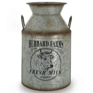 <b>Set</b> Of 2 Decorative Metal Galvanized Flower <b>Vases</b> Handmade Milk Can With Side Handle For Home Outdoor Garden Decor Flower Holder - Product Image 3