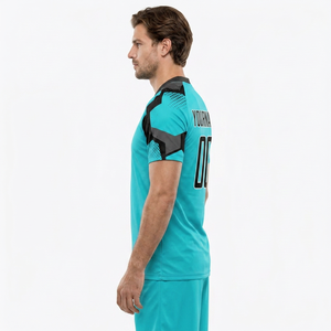 เสื้อฟุตบอลแบบกำหนดเองสำหรับผู้ชาย แขนสั้น พิมพ์ลายแบบซับลิเมชั่น ระบายเหงื่อได้ดี 100% โพลีเอสเตอร์ พร้อมชื่อทีมและหมายเลข กระชับพอดีตัว - Product Image 5