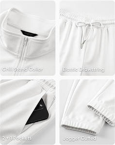 Conjunto de chándal de otoño 2026 para hombre, 2 piezas, estilo Old Money, con polo de cremallera corta y pantalones de chándal de sarga, para jogging y descanso. - Product Image 6