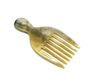 Peigne en corne de buffle 100% corne naturelle, design tendance pour cheveux bouclés, peigne laser, prix raisonnable - Product Image 3