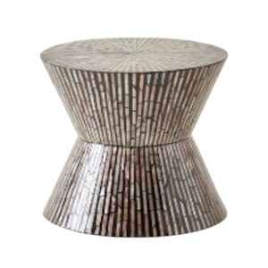 Tabouret moderne MOP avec motif géométrique, fait main, mobilier contemporain pour salon, idéal pour appartement, provenance Vietnam - Product Image 1
