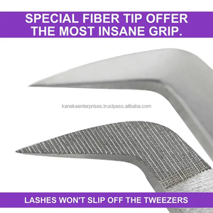 Venta caliente pinzas de pestañas de etiqueta privada pinzas de extensión de pestañas de color púrpura claro logotipo personalizado herramienta profesional de pestañas al por mayor - Product Image 5