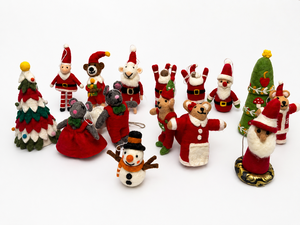 Figurines de Noël Artisanales Adorables en Fausse Fourrure : Père Noël, Ours, Bonhomme de Neige – Collection d'Ornements et Jouets Animaux pour Décoration Intérieure - Product Image 1